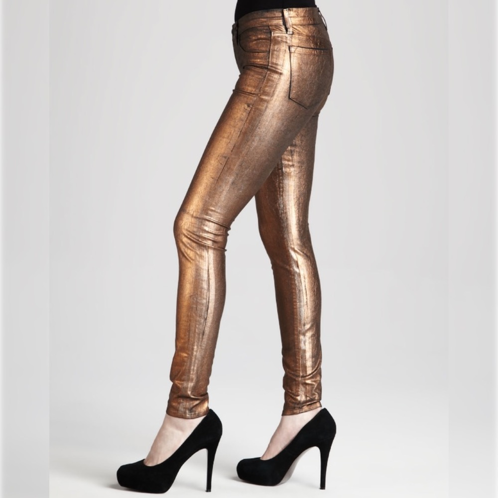 NWT J Brand Metallic Bronze Skinny Jeans size 24 - Picture 6 of 16